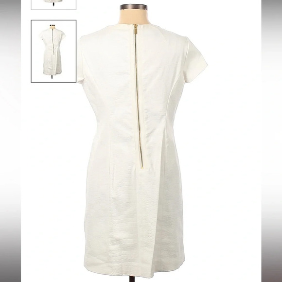 Jones New York White Stretch Crocodile Print Dress 4 - Picture 5 of 8